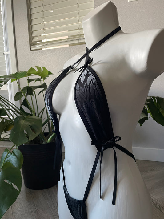 “Midnight Ballerina” Exotic Dancewear Sling Shot Bikini (S)