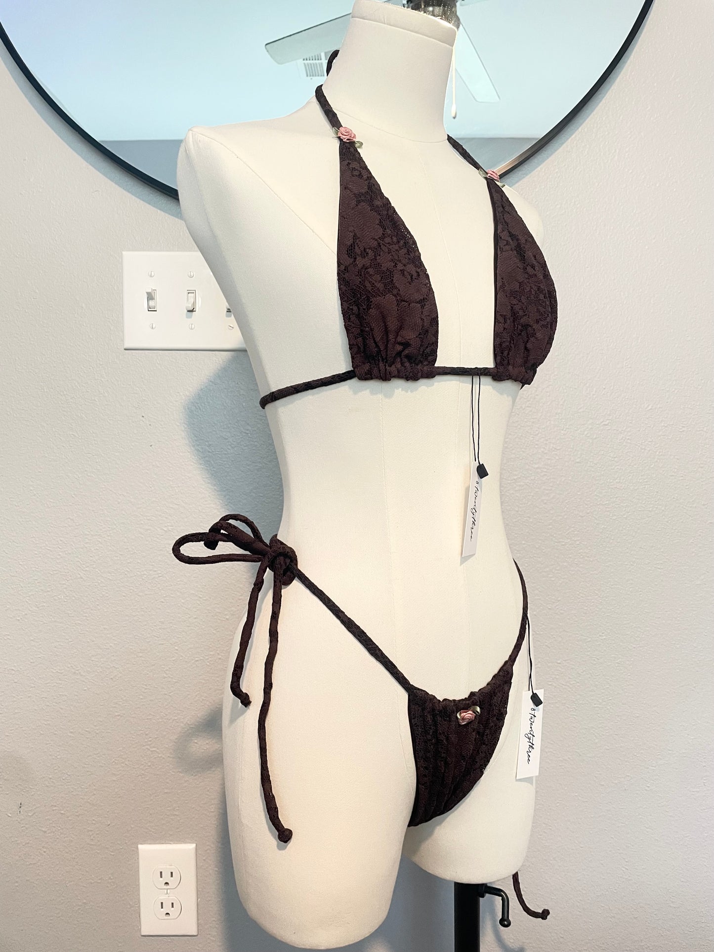 ♲ “Chocolate Rosé” Bikini Set (S)