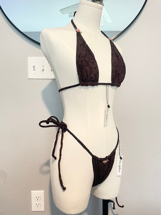 ♲ “Chocolate Rosé” Bikini Set (S)