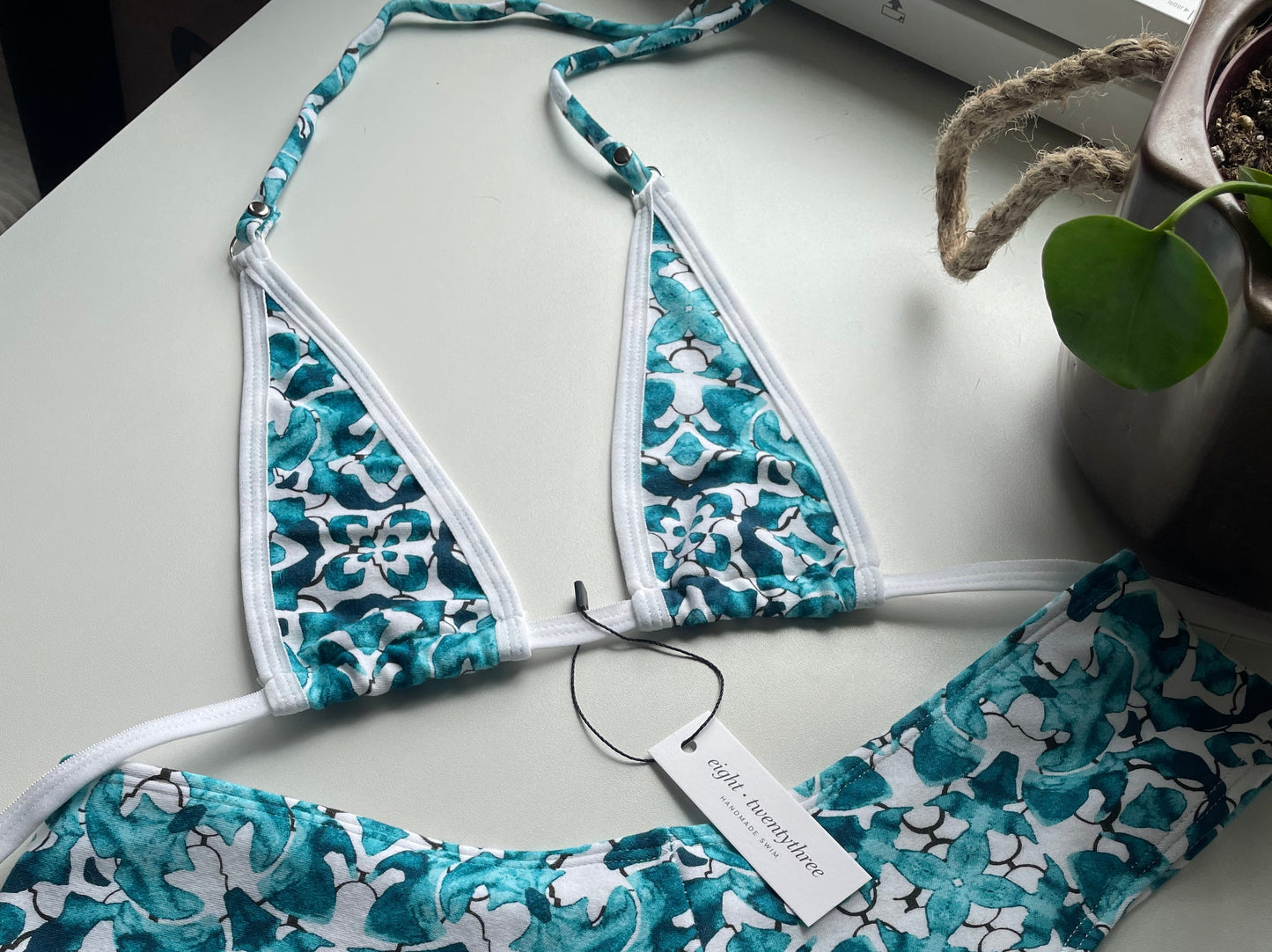 “Tide Pool” Cotton Bikini Set (S)