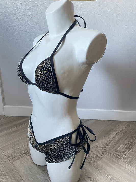 Y2K Velvet Shorts Bikini Set (B- cup/ XS bottoms)