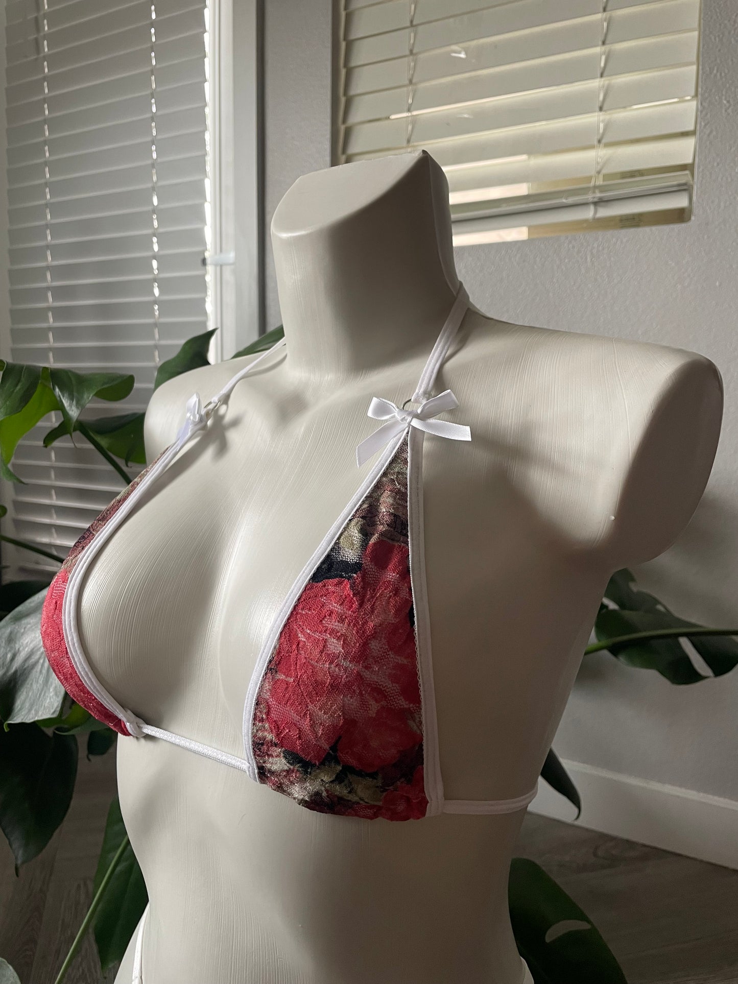 ♲ “Floral Mesh Coquette Micro Bikini” S
