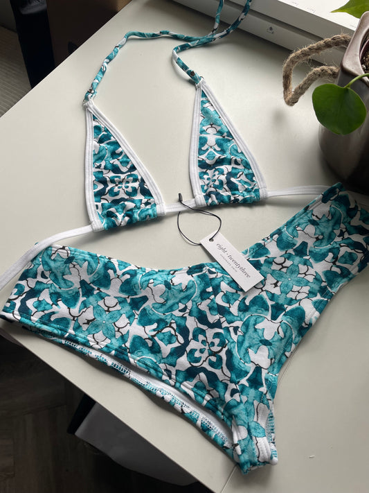 “Tide Pool” Cotton Bikini Set (S)
