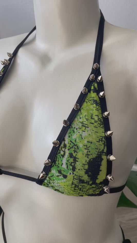 ♲ “Viper Neon Green Studded” Micro Bikini Set PRE-ORDER
